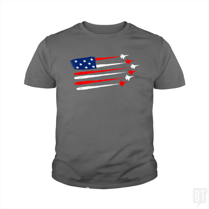 Fighter Jet American Kids Shirt