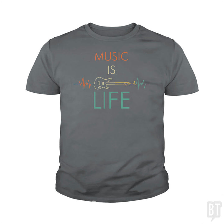 Music Is Life Kids Shirt