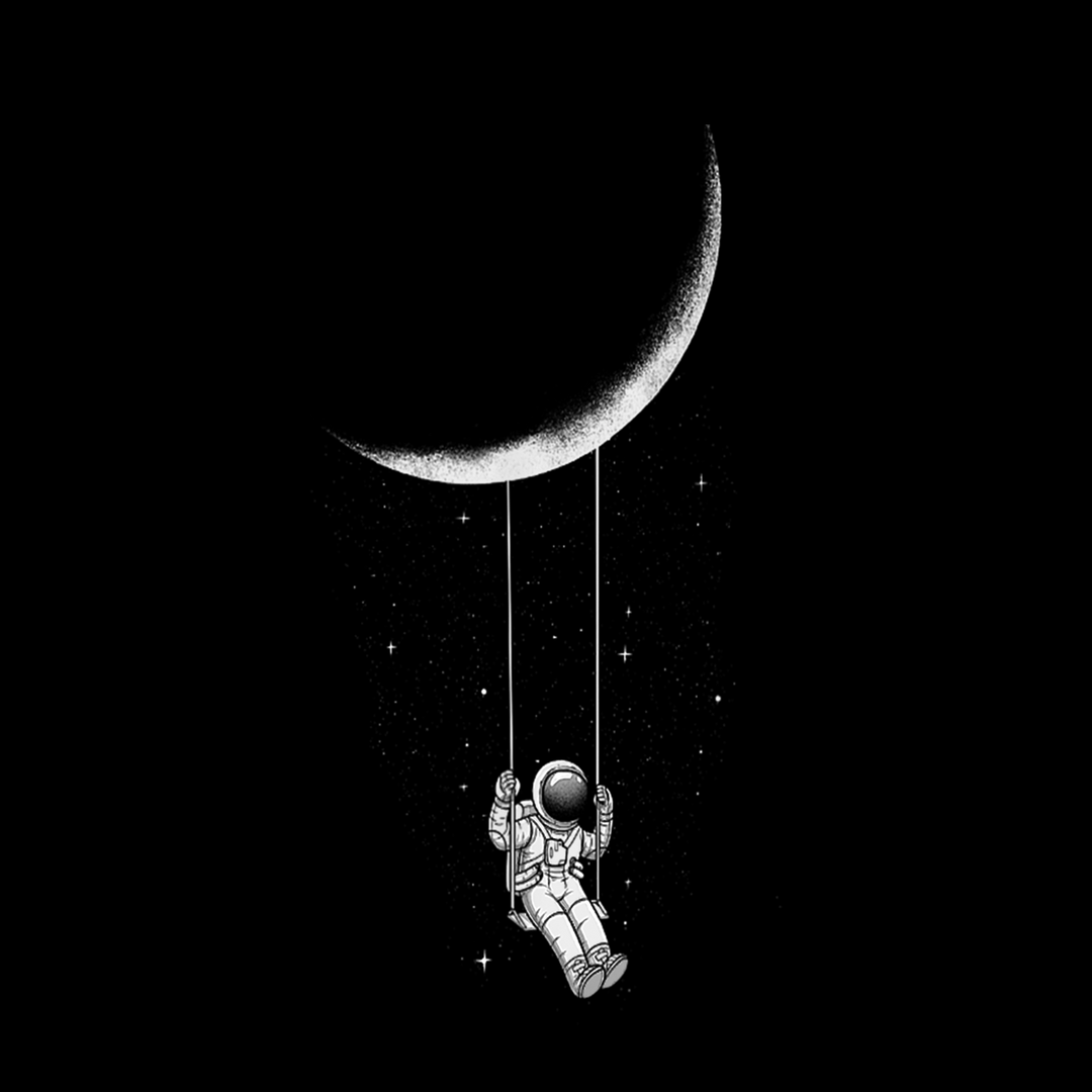 Astronaut on Moon Swing Tank Top