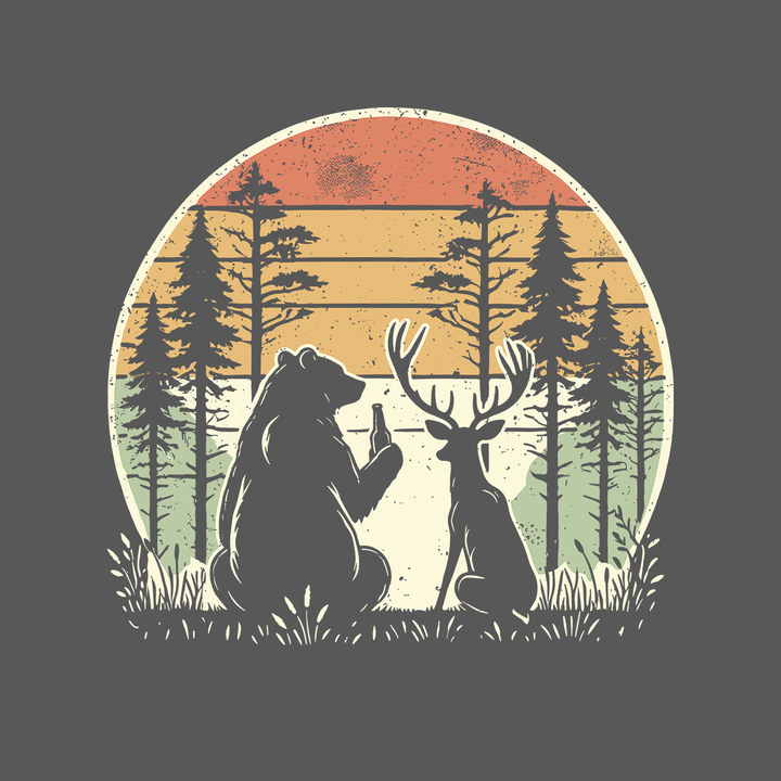 Bear And Deer Share A Beer