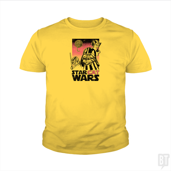 Star Cat Wars Kids Shirt