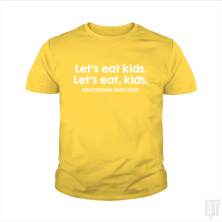 Punctuation Saves Lives Kids Shirt