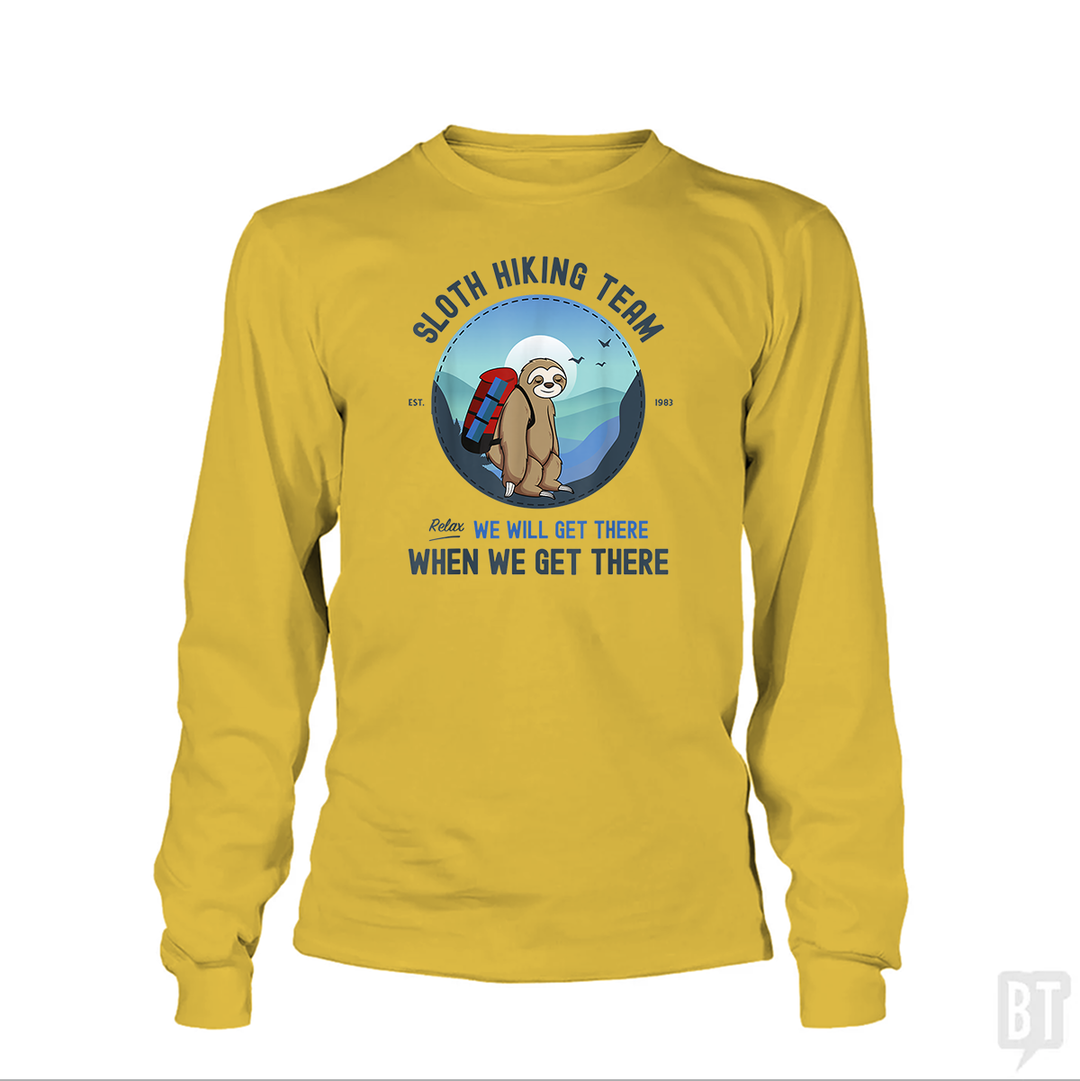 Funny Sloth Hiking Team Long Sleeve