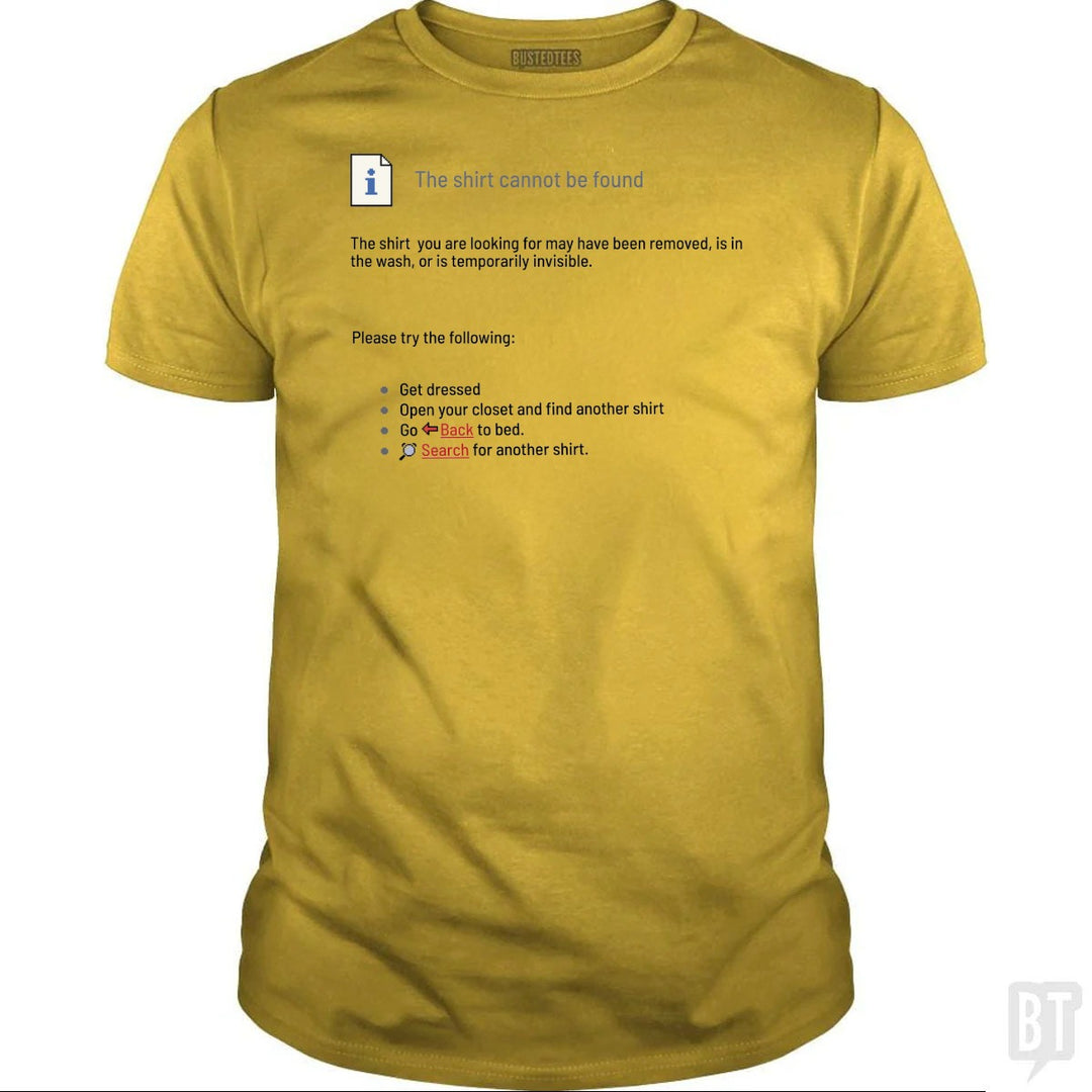 This Shirt Cannot Be Found