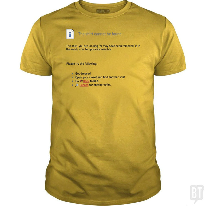 This Shirt Cannot Be Found