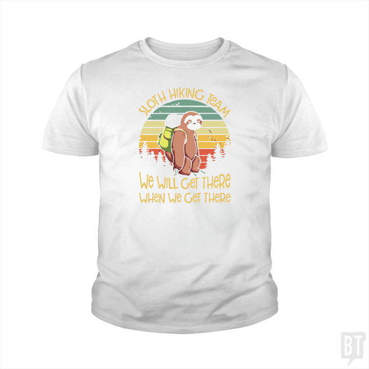 Funny Sloth Hiking Team #2 Kids Shirt