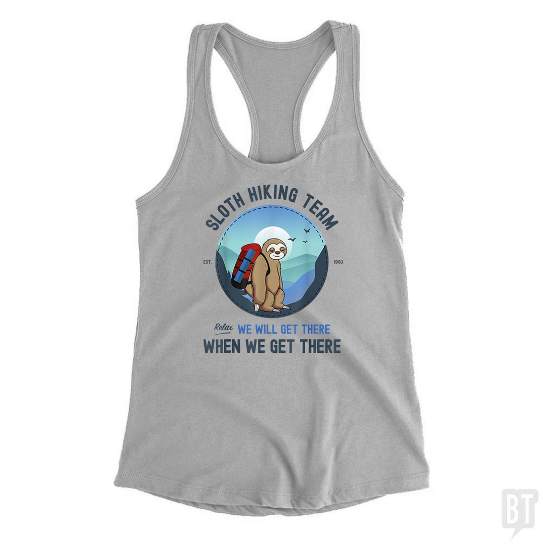 Funny Sloth Hiking Team Tank Top