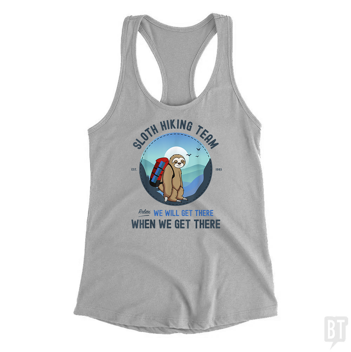 Funny Sloth Hiking Team Tank Top