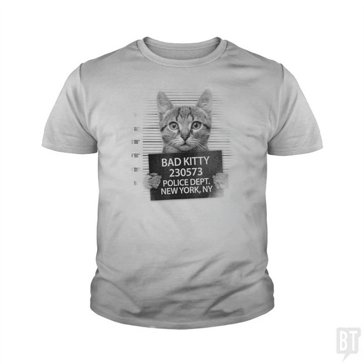 Funny Cute Bad Kitty Cat Kids Shirt