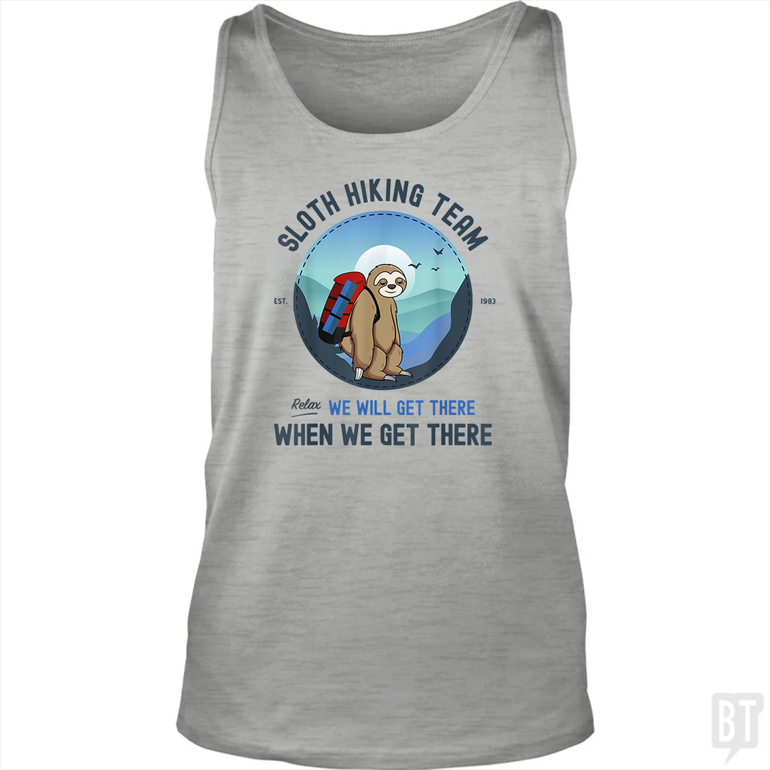 Funny Sloth Hiking Team Tank Top