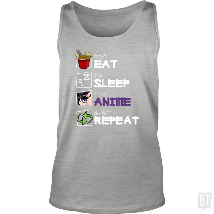 Eat Sleep Anime Repeat Tank Top