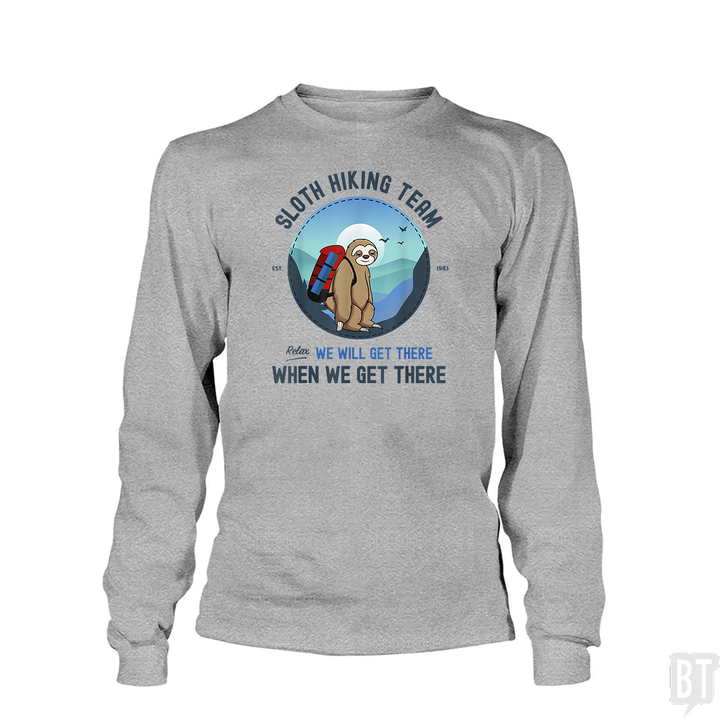 Funny Sloth Hiking Team Long Sleeve