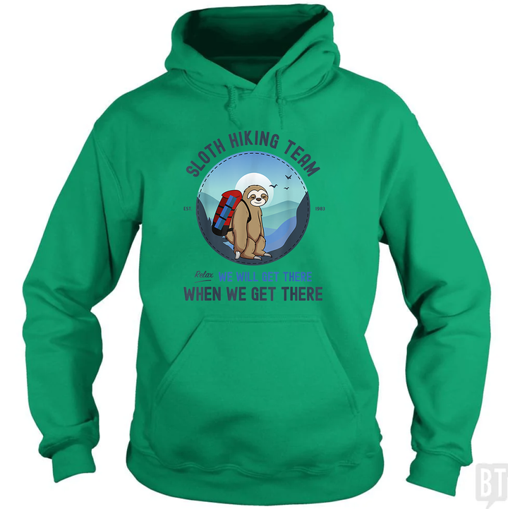 Funny Sloth Hiking Team Hoodie