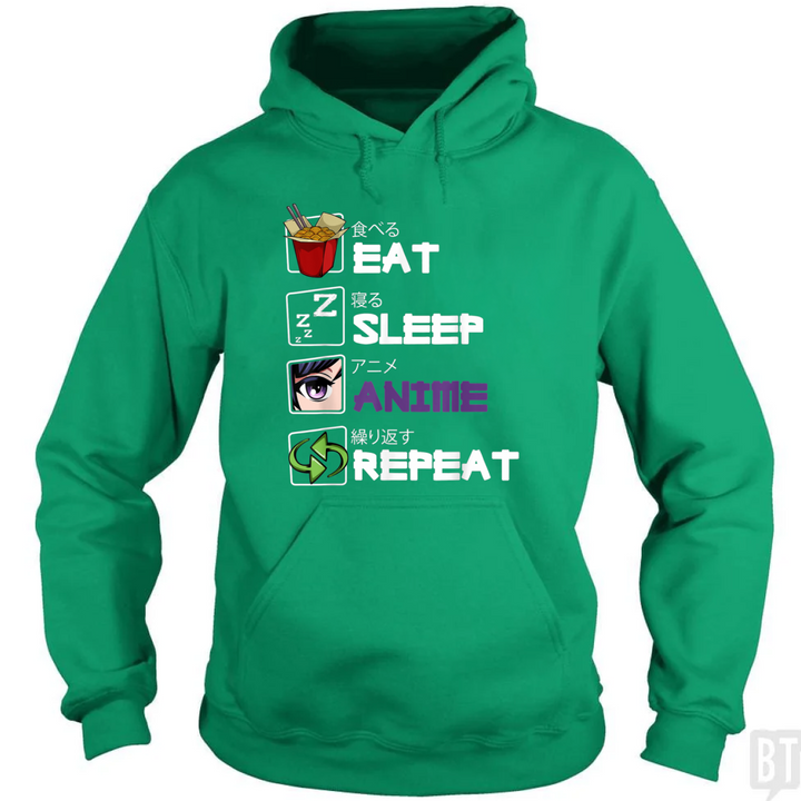 Eat Sleep Anime Repeat Hoodie