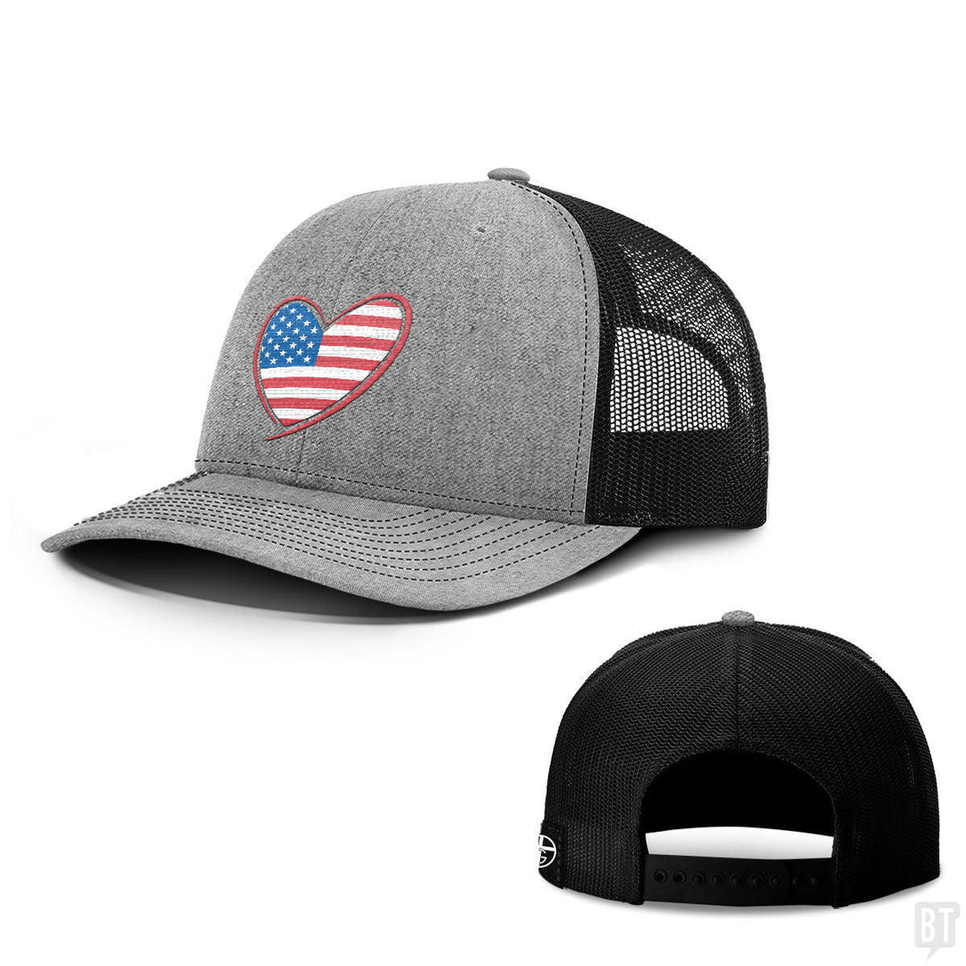 Heart US Flag Hats