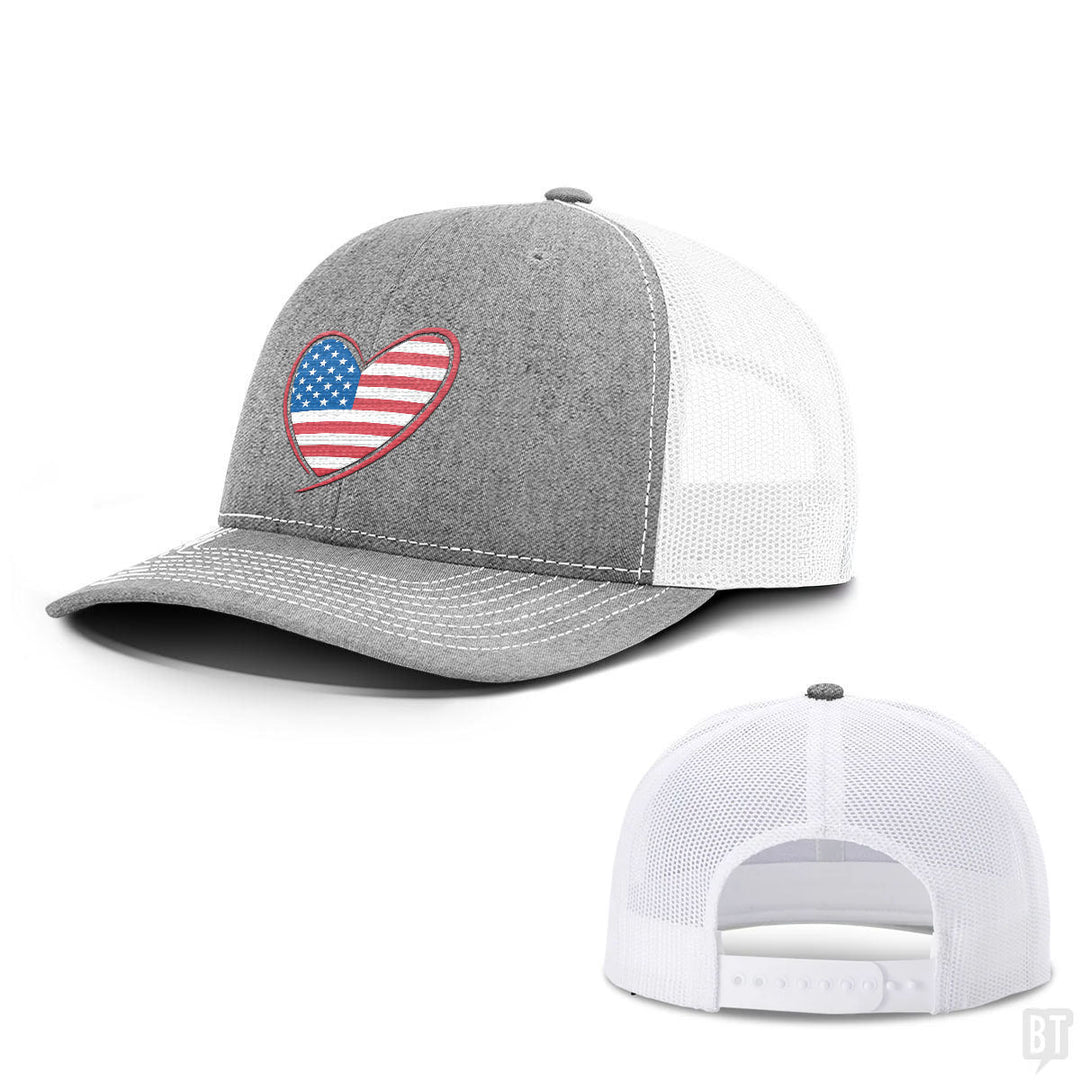Heart US Flag Hats