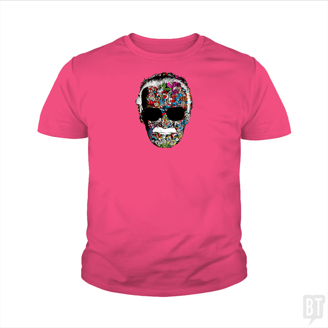 Stan Lee Man of Many Faces Kids Shirt