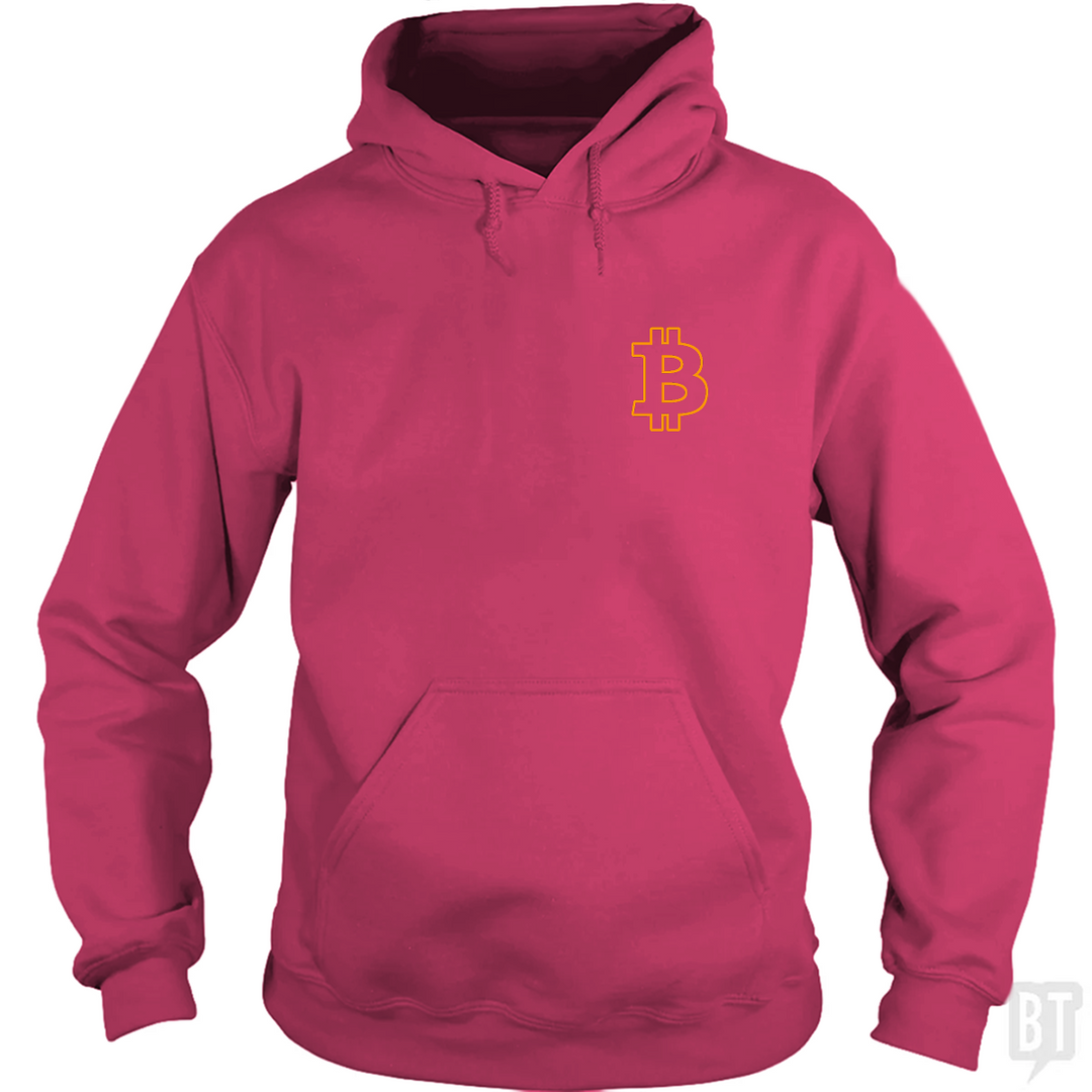 Bitcoin Logo Outline Left Chest Hoodie
