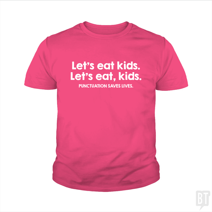 Punctuation Saves Lives Kids Shirt