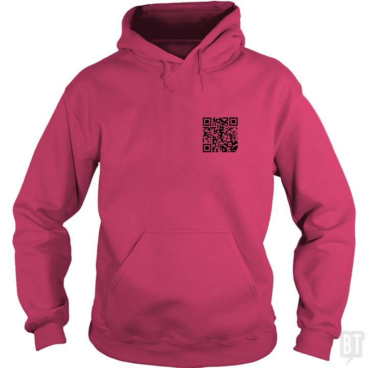 Rickroll QR Left Chest Hoodie