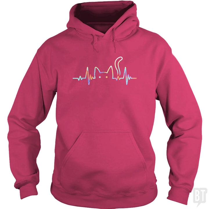Heartbeat Cat Lover Hoodie