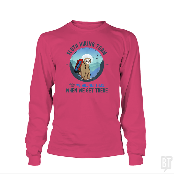 Funny Sloth Hiking Team Long Sleeve