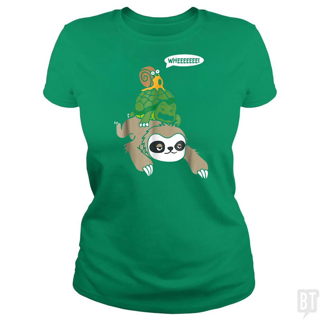 Funny Snail Ridding Turtle Ridding Sloth