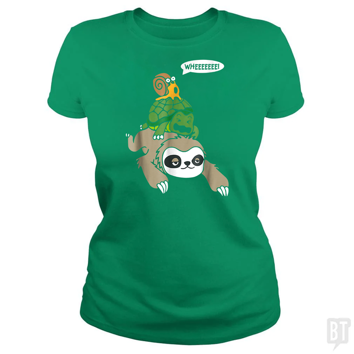 Funny Snail Ridding Turtle Ridding Sloth