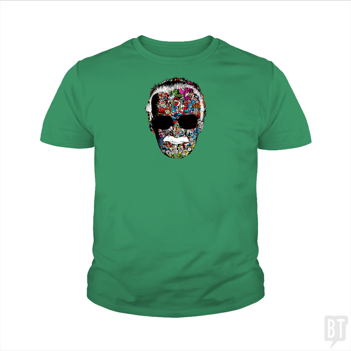 Stan Lee Man of Many Faces Kids Shirt