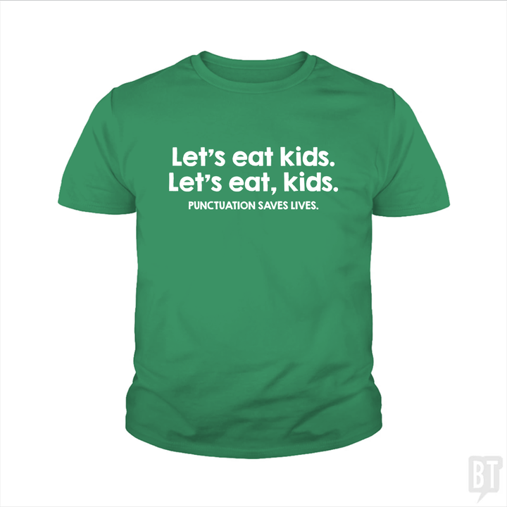 Punctuation Saves Lives Kids Shirt