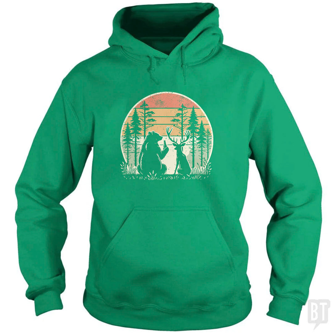 Bear And Deer Share A Beer Hoodie