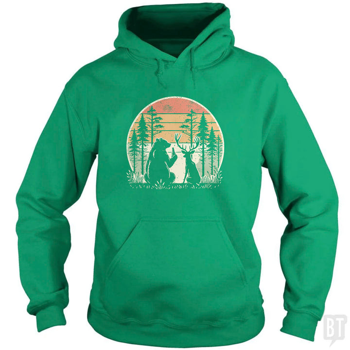 Bear And Deer Share A Beer Hoodie
