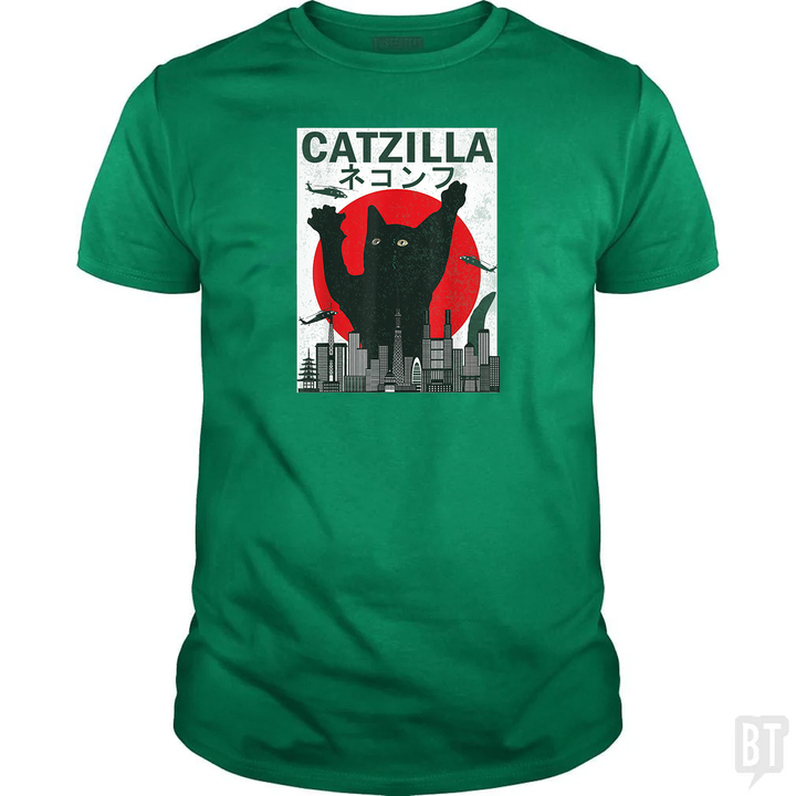 Vintage Catzilla Japanese Sunset