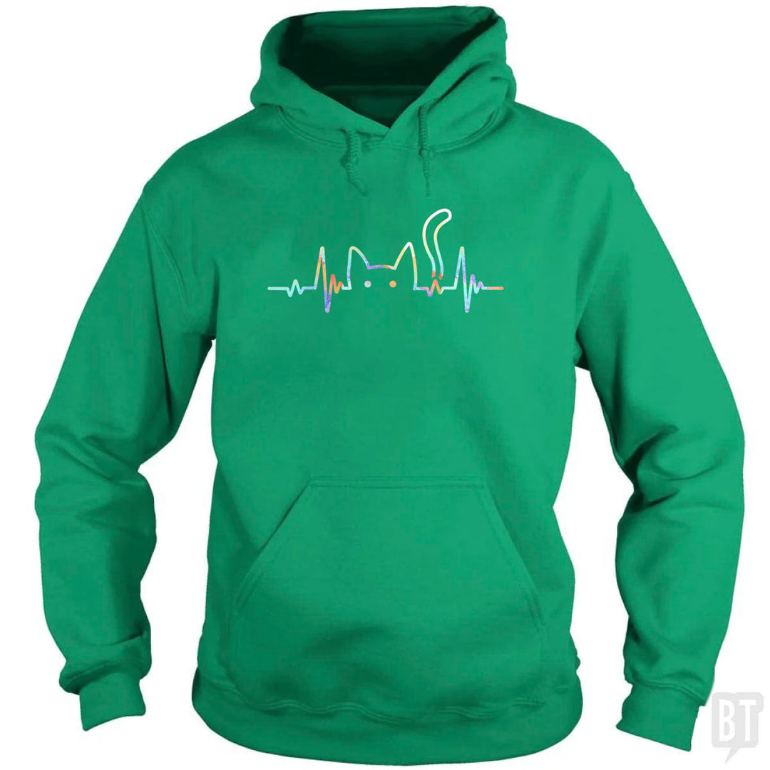 Heartbeat Cat Lover Hoodie