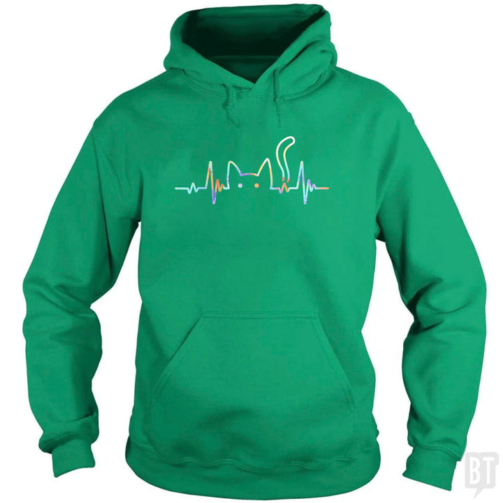 Heartbeat Cat Lover Hoodie