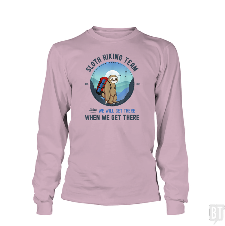 Funny Sloth Hiking Team Long Sleeve