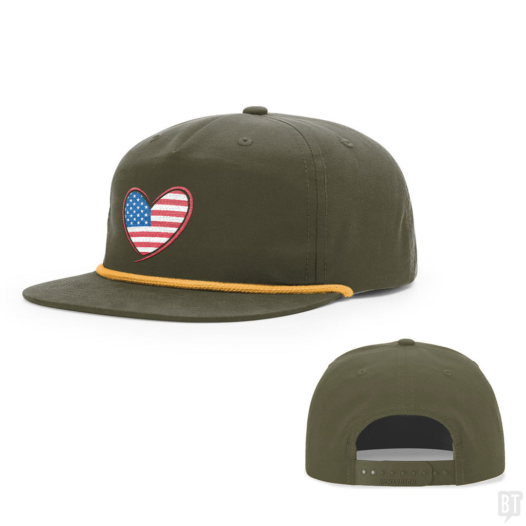 Heart US Flag Hats