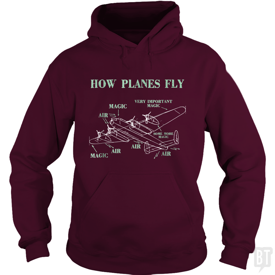 How Planes Fly Funny Aerospace Engineer Pilot Hoodie