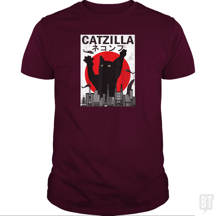 Vintage Catzilla Japanese Sunset