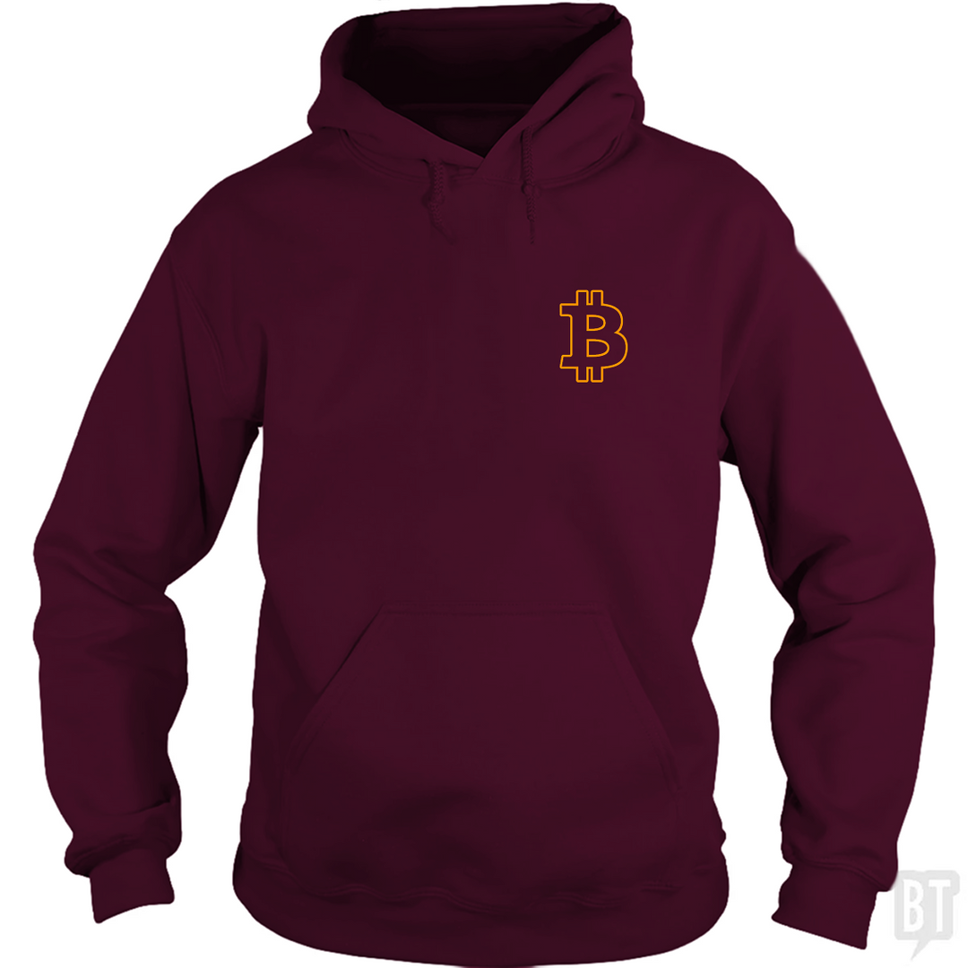 Bitcoin Logo Outline Left Chest Hoodie