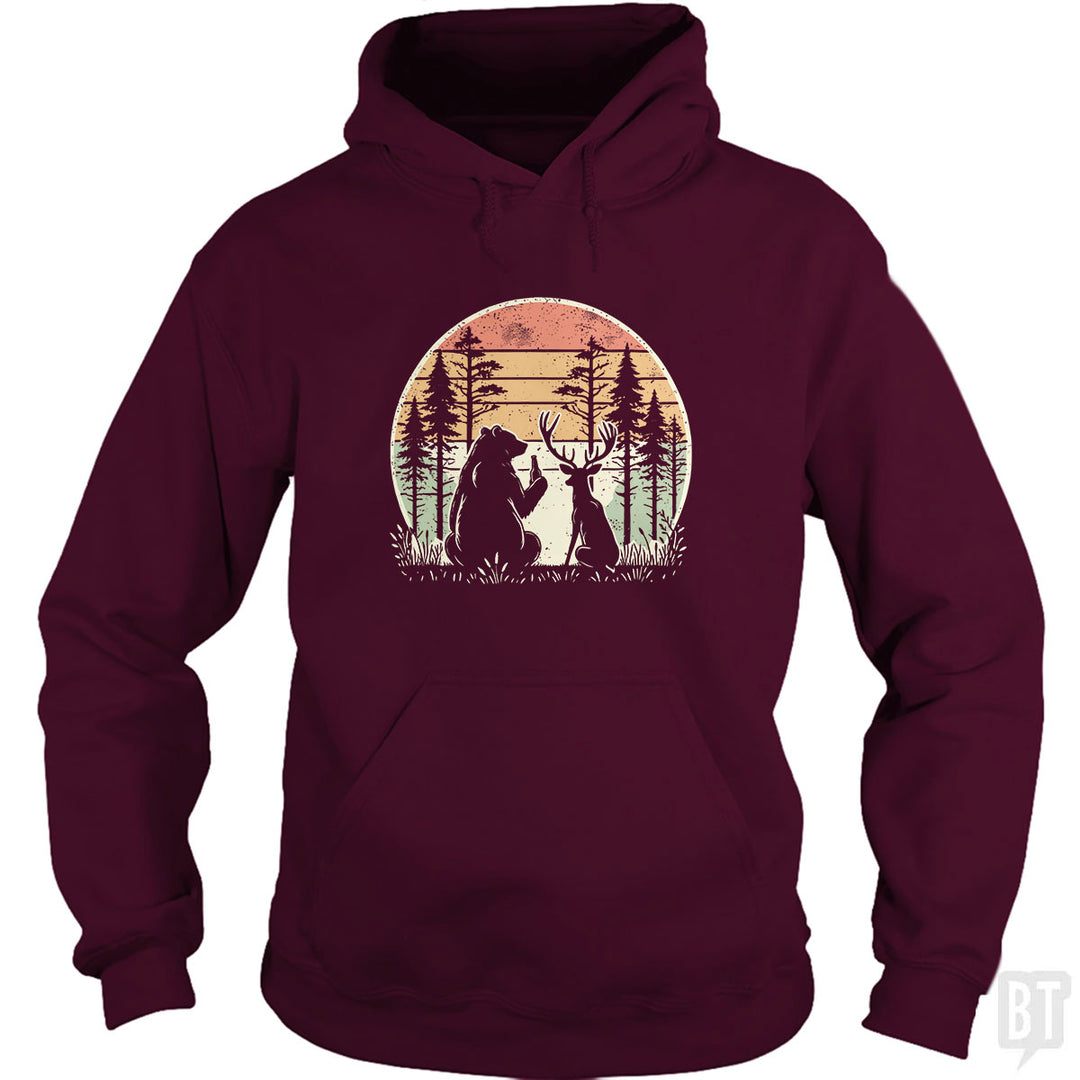 Bear And Deer Share A Beer Hoodie
