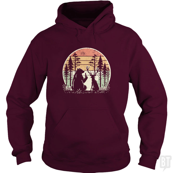 Bear And Deer Share A Beer Hoodie