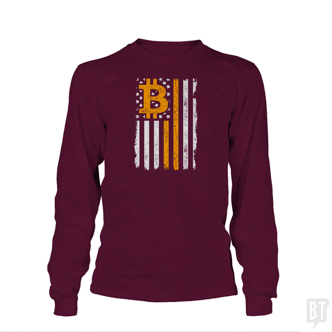 Bitcoin US Flag Long Sleeve