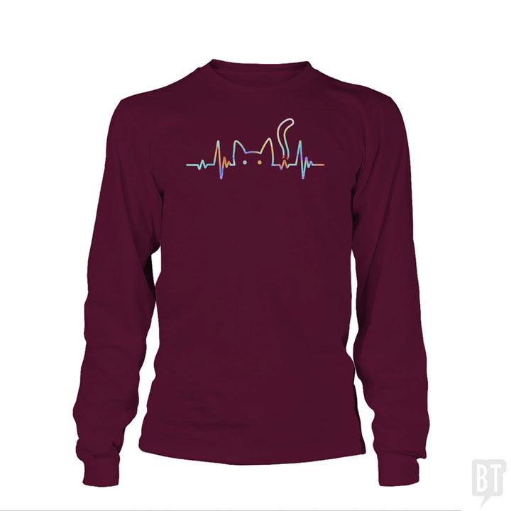Heartbeat Cat Lover Long Sleeve