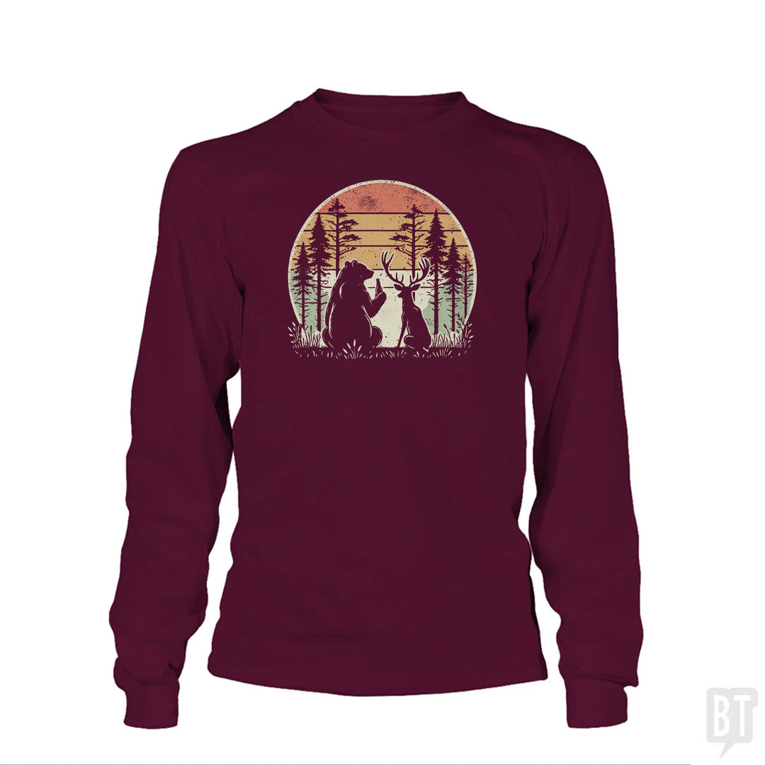 Bear And Deer Share A Beer Long Sleeve