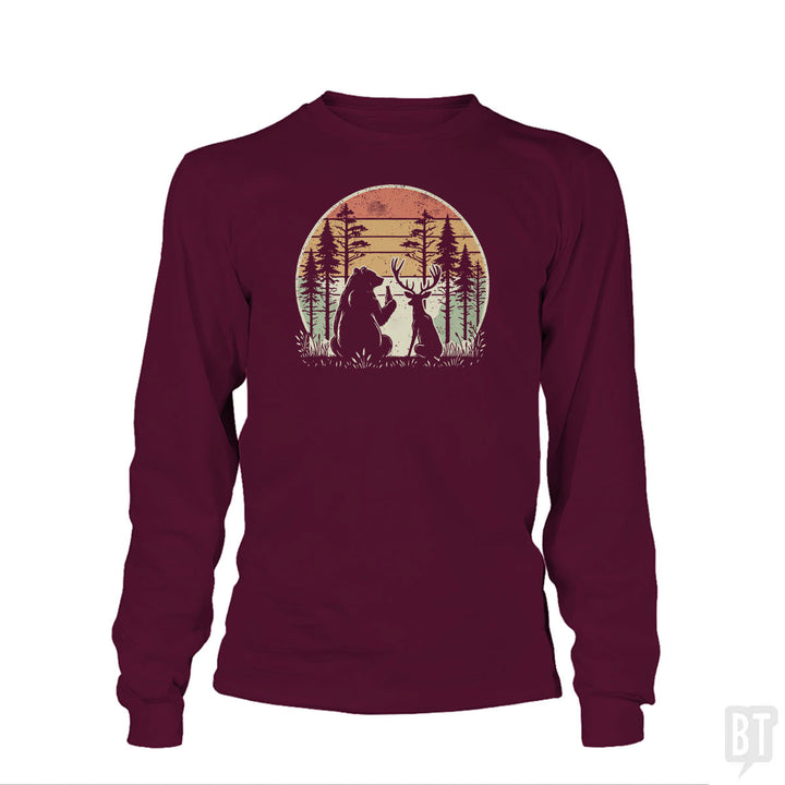 Bear And Deer Share A Beer Long Sleeve