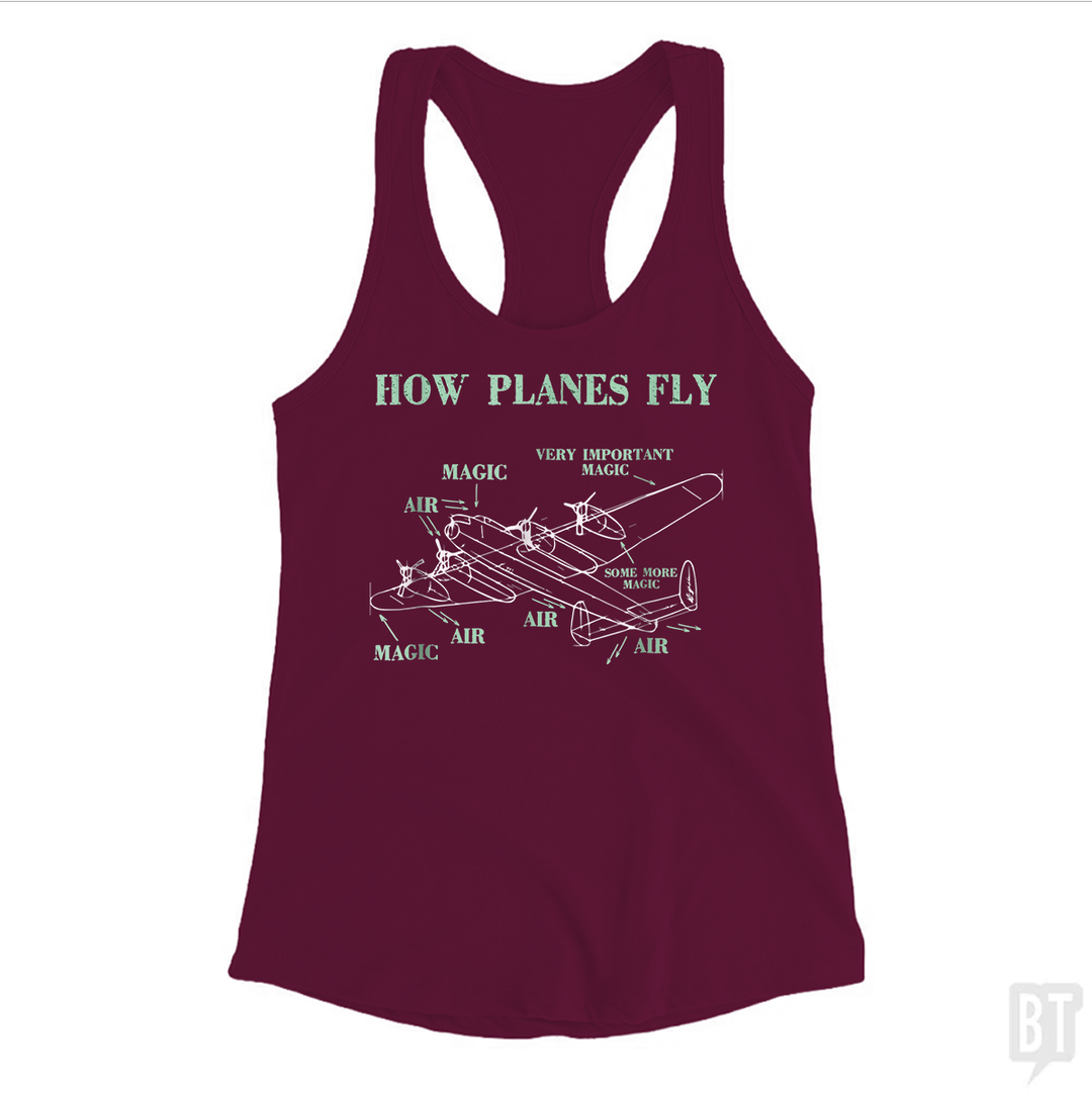 How Planes Fly Funny Aerospace Engineer Pilot Tank Top