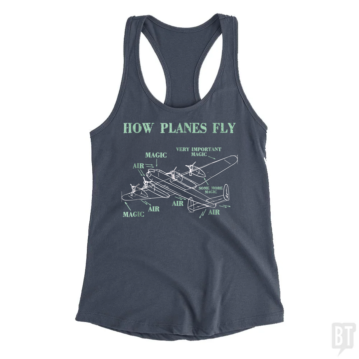 How Planes Fly Funny Aerospace Engineer Pilot Tank Top