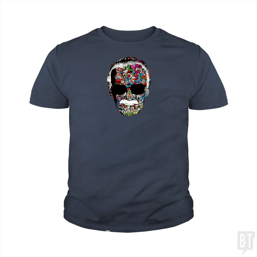 Stan Lee Man of Many Faces Kids Shirt