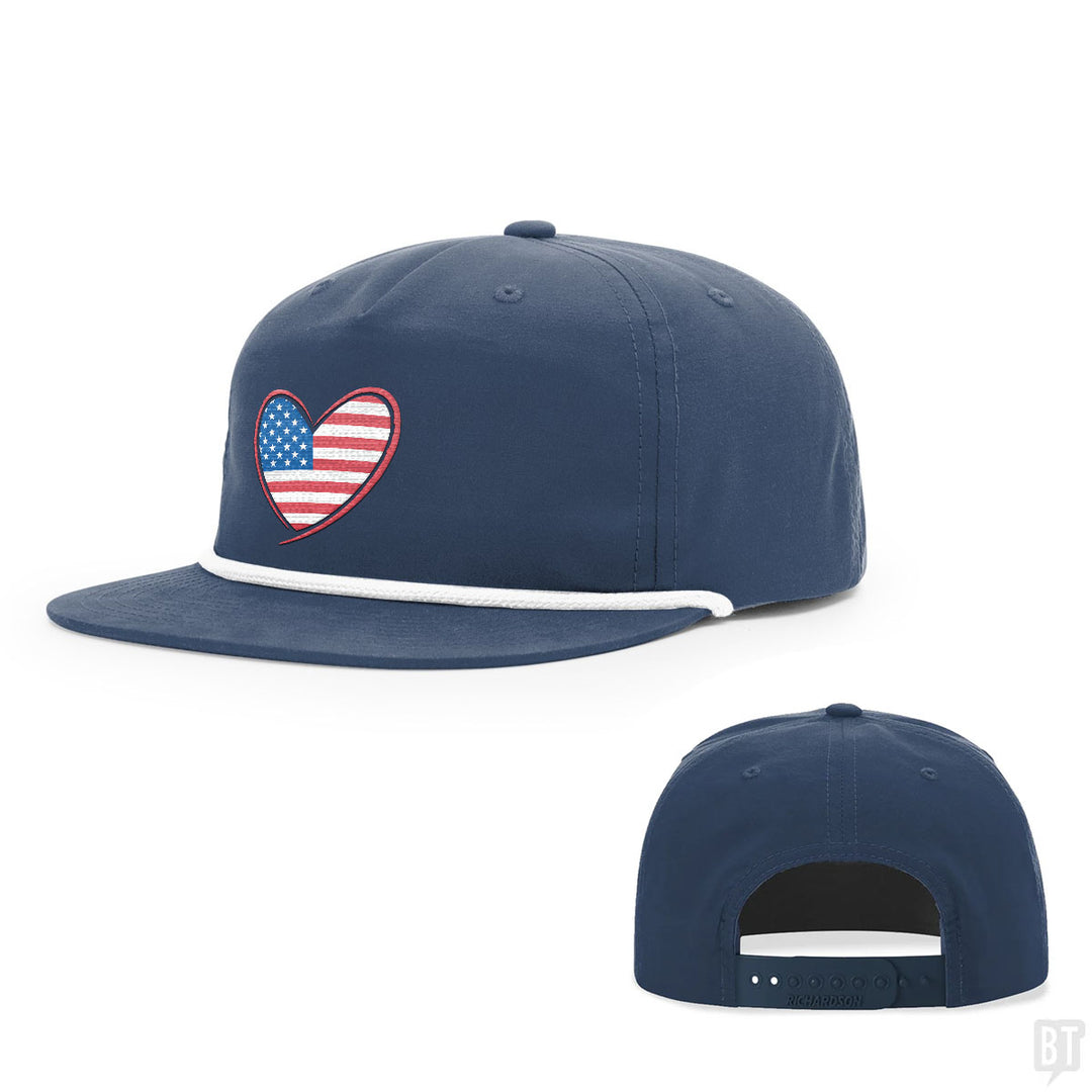 Heart US Flag Hats